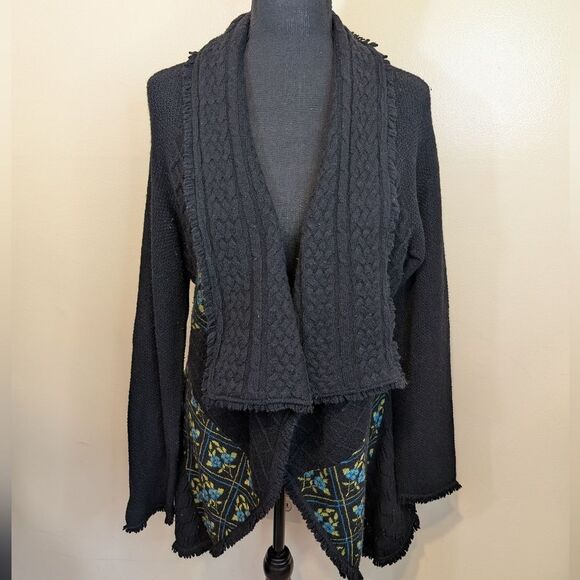 Anthropologie Sleeping On Snow Lafayette Cardigan Sweater Floral Open Large - Picture 1 of 9